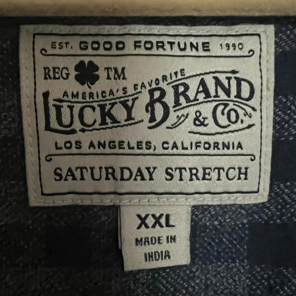 Lucky Brand Men’s Saturday Stretch Long Sleeve Flannel Shirt Size XL Button Up - Picture 8 of 14